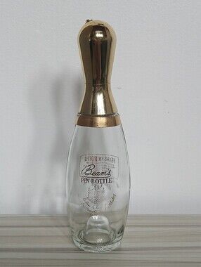 Vintage Jim Beam's Pin Bottle Glass Bowling Pin Whiskey Bottle Decanter